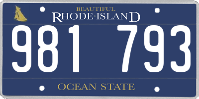 RI license plate 981793