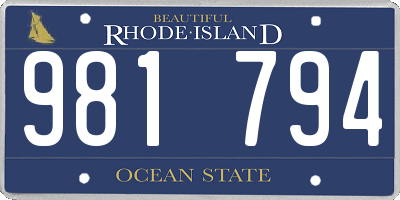 RI license plate 981794