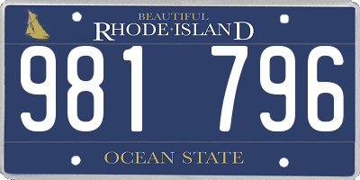 RI license plate 981796