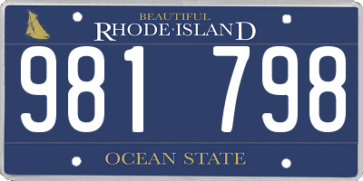 RI license plate 981798