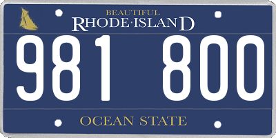 RI license plate 981800