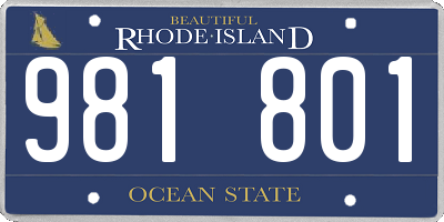 RI license plate 981801