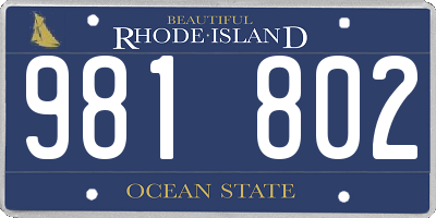 RI license plate 981802