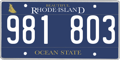 RI license plate 981803