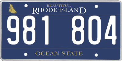 RI license plate 981804