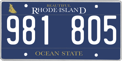 RI license plate 981805