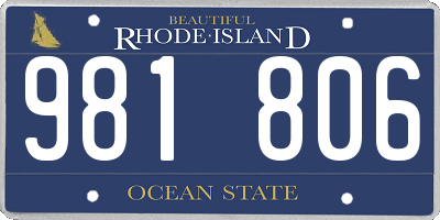 RI license plate 981806