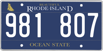 RI license plate 981807