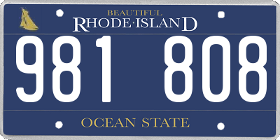 RI license plate 981808