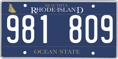 RI license plate 981809