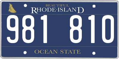 RI license plate 981810