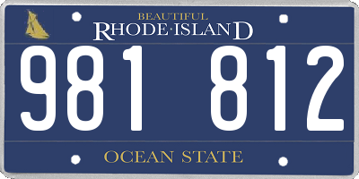 RI license plate 981812