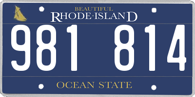 RI license plate 981814