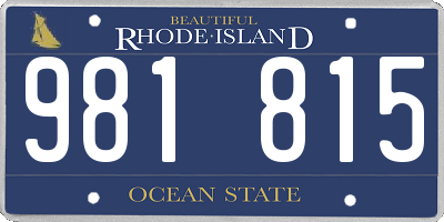 RI license plate 981815