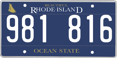 RI license plate 981816