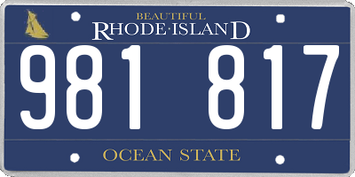 RI license plate 981817