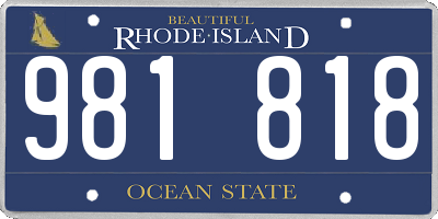 RI license plate 981818