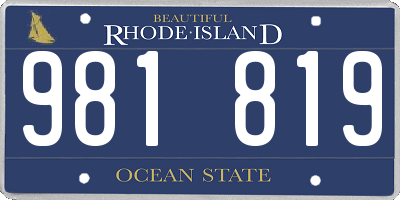 RI license plate 981819