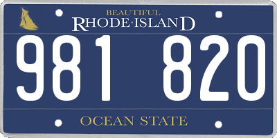 RI license plate 981820