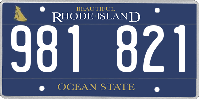 RI license plate 981821