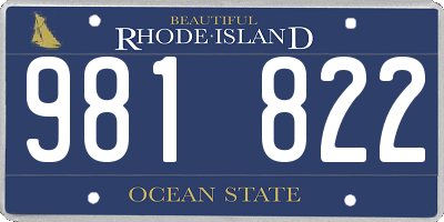 RI license plate 981822