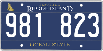 RI license plate 981823