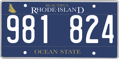 RI license plate 981824