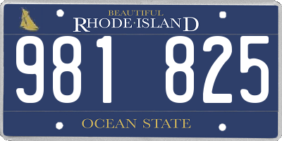 RI license plate 981825