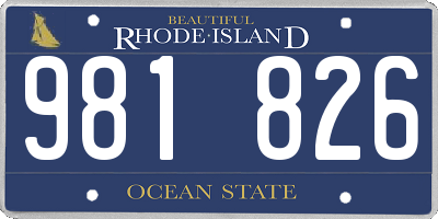 RI license plate 981826