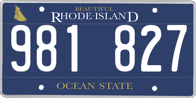 RI license plate 981827