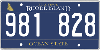 RI license plate 981828