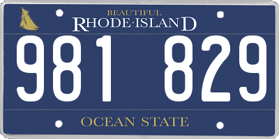 RI license plate 981829