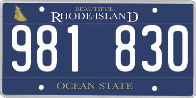 RI license plate 981830