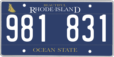 RI license plate 981831