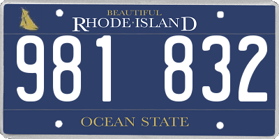 RI license plate 981832