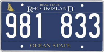 RI license plate 981833