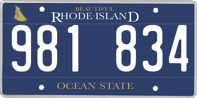 RI license plate 981834