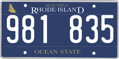 RI license plate 981835