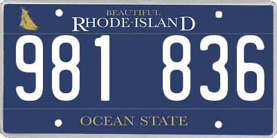 RI license plate 981836