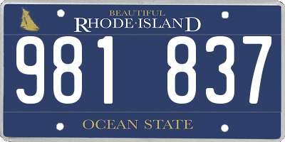 RI license plate 981837