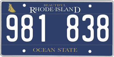 RI license plate 981838