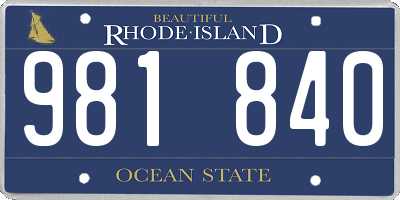 RI license plate 981840