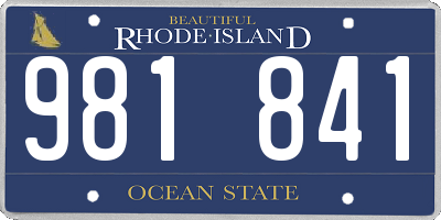 RI license plate 981841