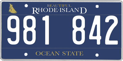 RI license plate 981842