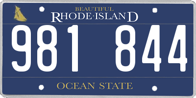 RI license plate 981844