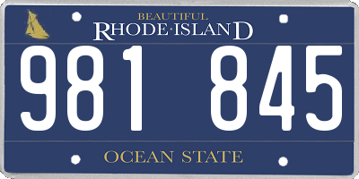 RI license plate 981845