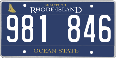 RI license plate 981846