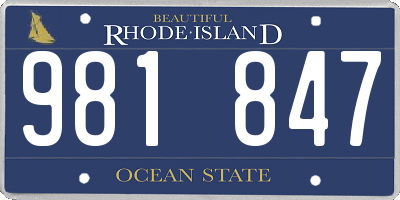 RI license plate 981847