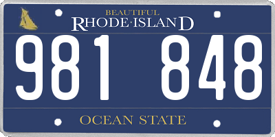 RI license plate 981848