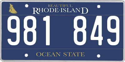 RI license plate 981849